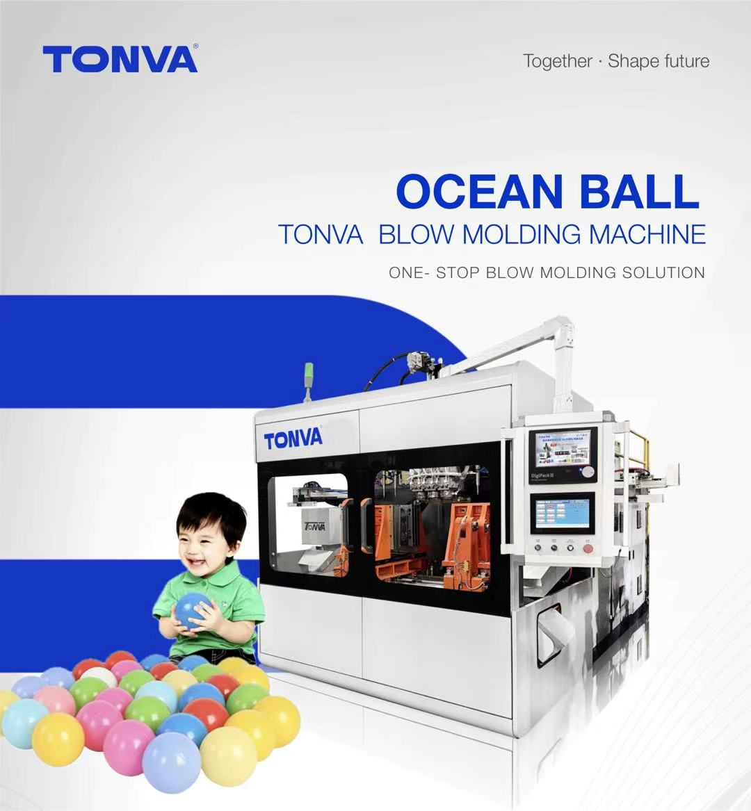 Plastic toys ocean ball blow molding machine with high output