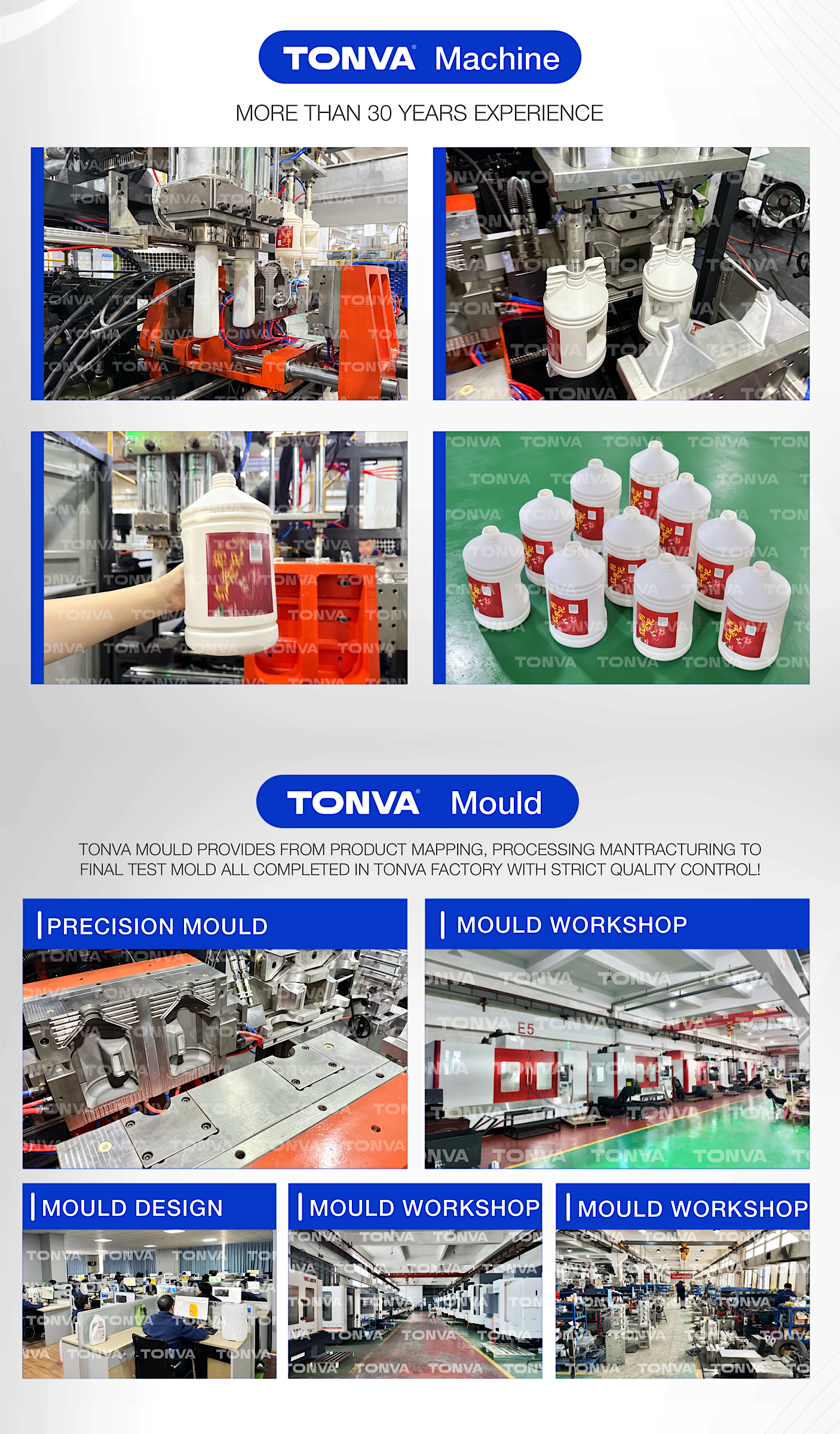 Plastic 5L gallon bottles extrusion blow molding machine with parting line labeling