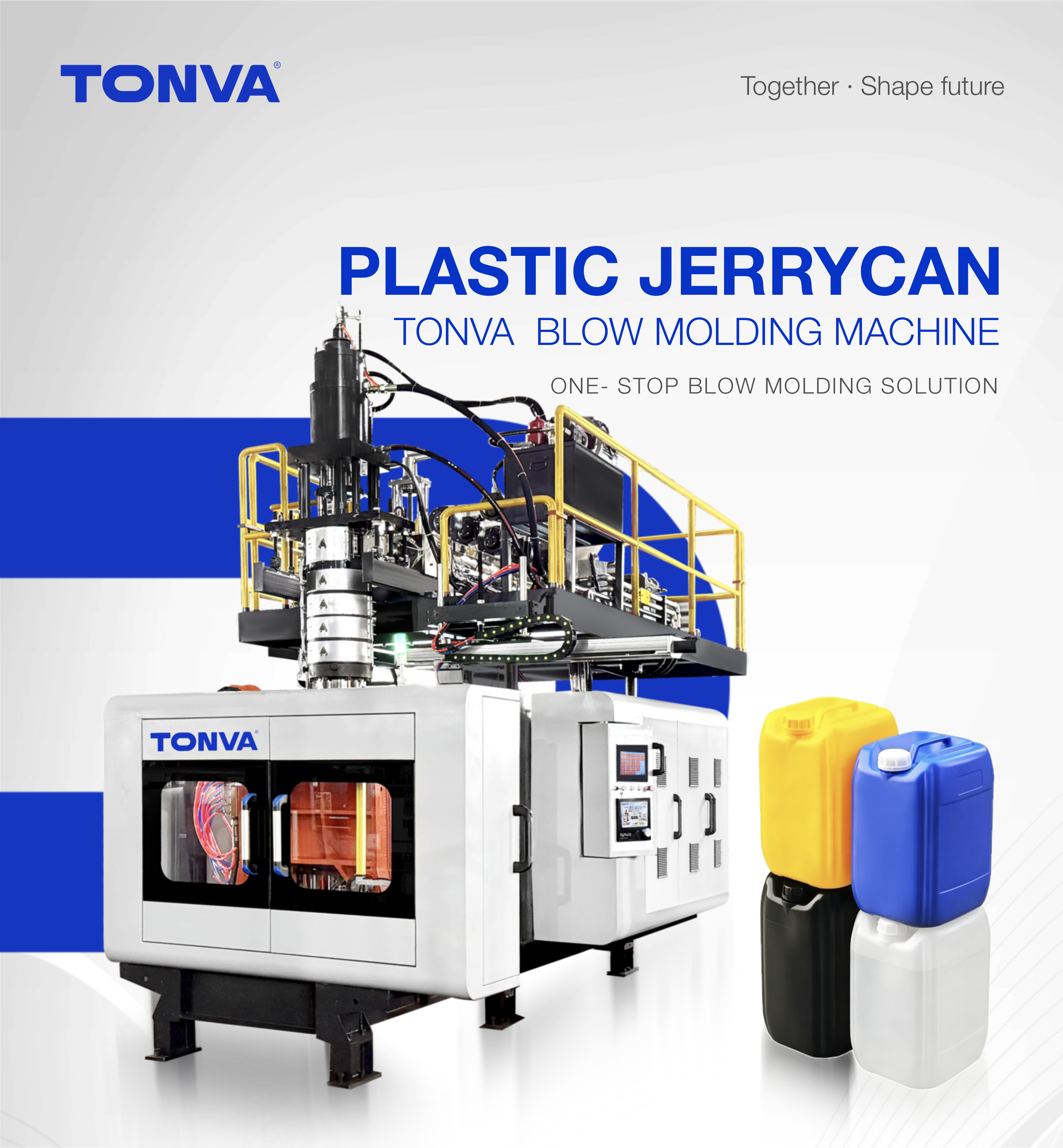 30 liter plastic chemical stacking drum jerry cans servo accumulator blow molding machine with high output